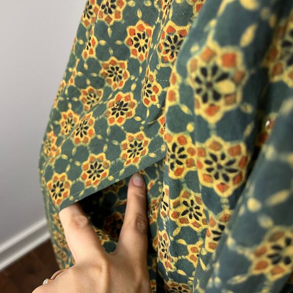 Madam Hall Women's Tunic Yellow Mini Indian Block Print Cotton Artisan Boho - Picture 6 of 10